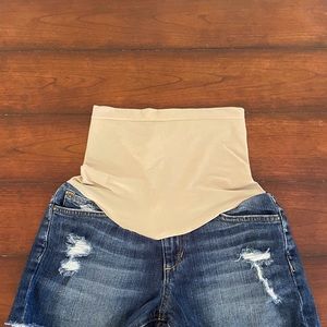 Maternity denim shorts